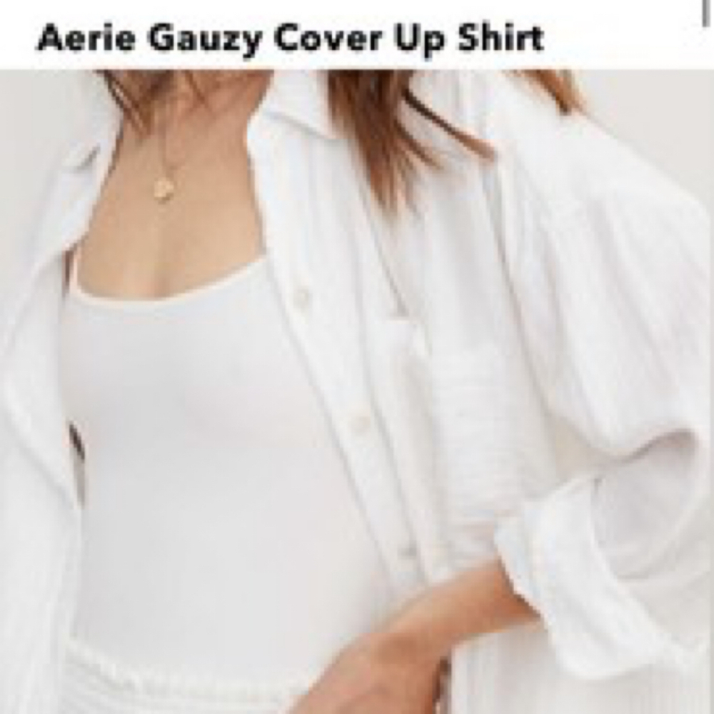 Aerie American Eagle Linen Gauzy Cover Up Shirt Size Xs Sold Out Online NWT